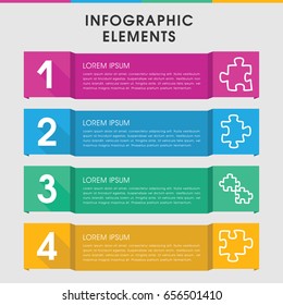 Modern puzzle infographic template. infographic design with puzzle icons can be used for presentation, diagram, annual report, web design.