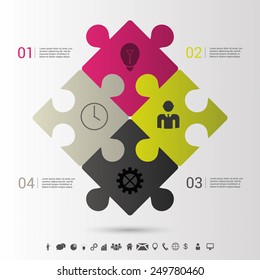 Modern puzzle infographics business concept. Vector
