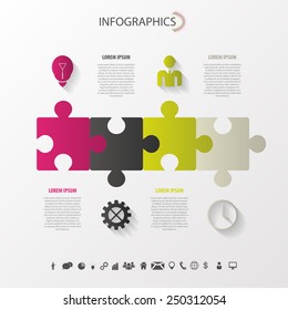 Modern puzzle infographics concept. Vector