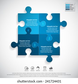 Modern Puzzle Infographics Template.EPS 10 Vector.