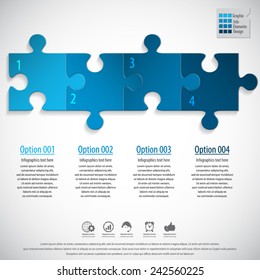 Modern puzzle infographics template.EPS 10 vector.