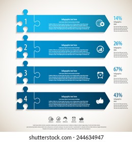 Modern Puzzle Infographics Template.EPS 10 Vector.