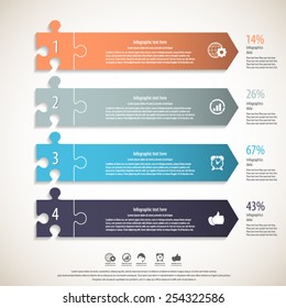 Modern puzzle infographics template.EPS 10 vector.