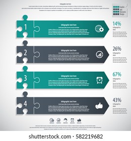 Modern puzzle infographics template.EPS 10 vector.