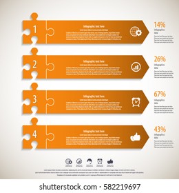 Modern puzzle infographics template.EPS 10 vector.
