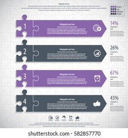 Modern puzzle infographics template.EPS 10 vector.