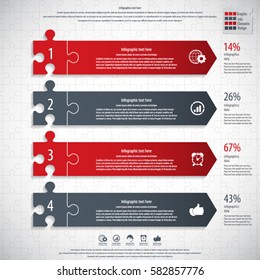 Modern Puzzle Infographics Template.EPS 10 Vector.