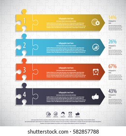 Modern puzzle infographics template.EPS 10 vector.