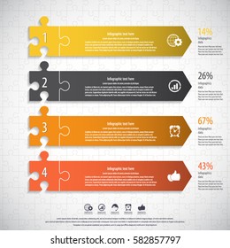 Modern puzzle infographics template.EPS 10 vector.