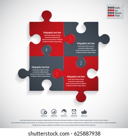 Modern puzzle infographics template.EPS 10 vector.