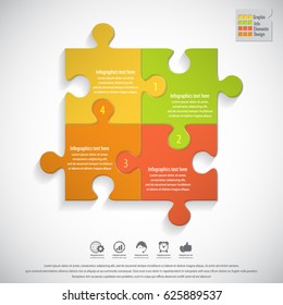 Modern puzzle infographics template.EPS 10 vector.