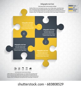 Modern puzzle infographics template.EPS 10 vector.