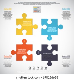 Modern puzzle infographics template.EPS 10 vector.
