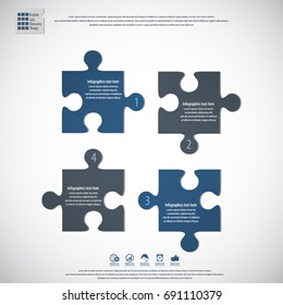 Modern puzzle infographics template.EPS 10 vector.