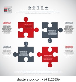 Modern puzzle infographics template.EPS 10 vector.