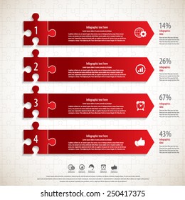 Modern puzzle infographics template, background.EPS 10 vector.