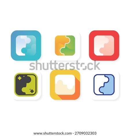 Modern puzzle piece app logo symbolizing connection and collaboration
