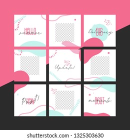 Modern puzzle stories business template for Social media. Fashion background