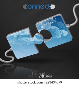 Modern Puzzle Template. Vector Illustration. Eps 10.