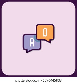 Modern Q and A Chat Bubbles Icon Design