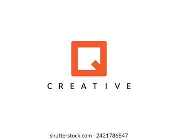 Logotipo Q Latter moderno - Plantilla de logotipo abstracto.
