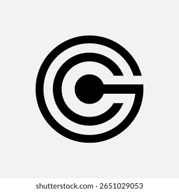Moderne QC CQ cirkelvormige minimale logo ideaal voor branding, zakelijke identiteit, en digitale design projecten.