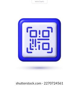 Modern QR code icon is perfect for any purpose, with its sleek design and relevance to computer technology. It's a 3D vector icon that can be used in isolation.