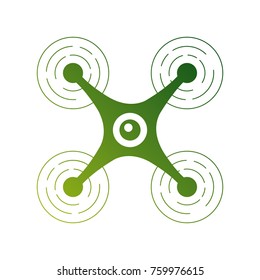 modern quadcopter drone with camera top view