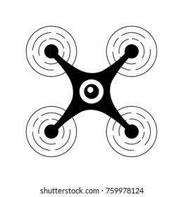 modern quadcopter drone with camera top view
