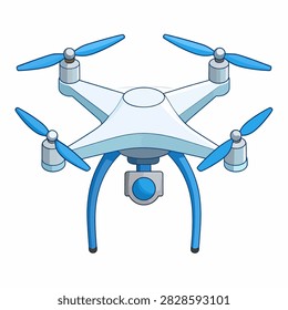 A modern quadcopter drone equipped with a camera, designed for aerial photography, videography, and recreational flying activities.