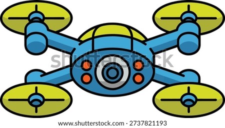 Modern Quadcopter Drone with High Definition Camera Lens