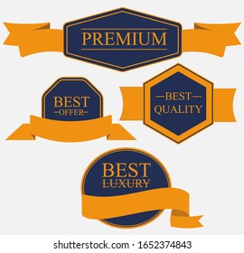 modern quality labels with ties
Tape