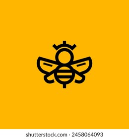 Modern queen bee logo vector design template