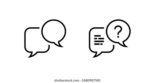 Un moderno conjunto de íconos de preguntas para el diseño de interfaz de Sitio web y App. Incluye símbolos de Asistencia, ícono de ayuda y variaciones de preguntas frecuentes.