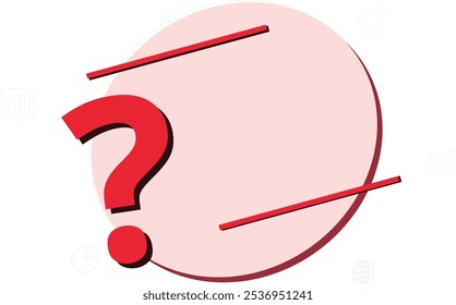Fondo moderno del símbolo del signo de interrogación con el espacio rojo del texto. Icono de pregunta de burbuja. Símbolo de signo de interrogación sobre fondo blanco aislado.
