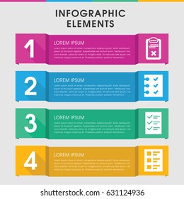 Modern questionnaire infographic template. infographic design with questionnaire icons includes clipboard. can be used for presentation, diagram, annual report, web design.