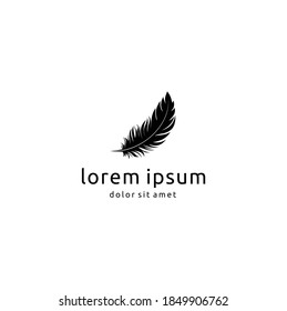 Modern Quill Feather Minimalist for Notary, Lawyer, Company Logo Icon Design Vector