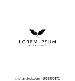Modern Quill Feather Minimalist for Notary, Lawyer, Company Logo Icon Design Vector	