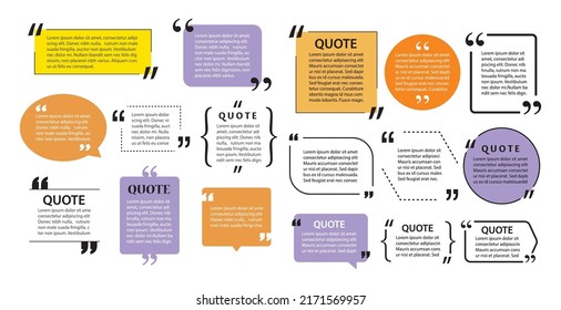 modern quote box text template design elements.