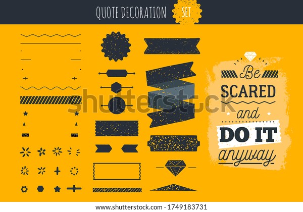 Modern Quote\
decoration, rough ornament collection, borders, frames dividers\
with labels, backgrounds and\
icons