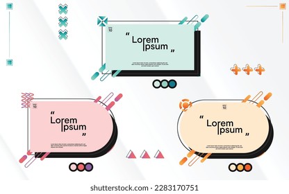 modern quote frame background set with gradient soft colors