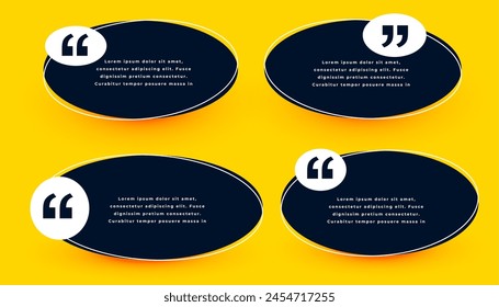 modern quote mark frame template in collection vector