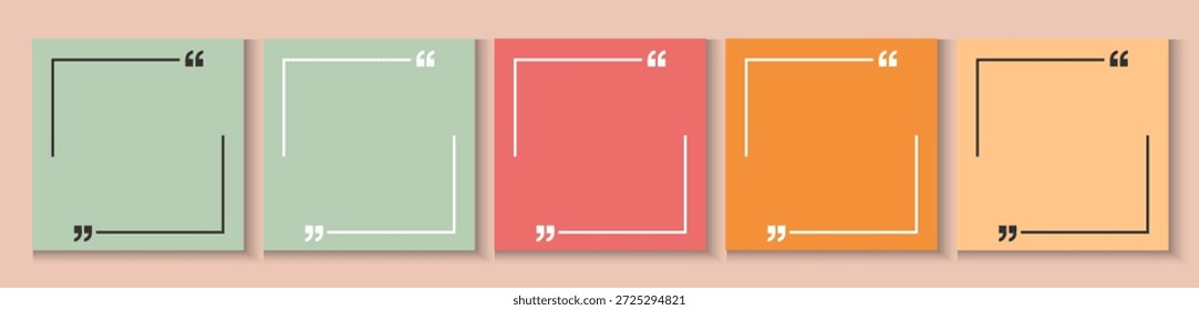 Cita moderna Social Post o Plantilla cuadrada para cotizaciones. Conjunto de diseño de publicaciones de redes sociales con fondo colorido Abstractas brillante. Ilustración de fondo creativa moderna de las marcas de la cita
