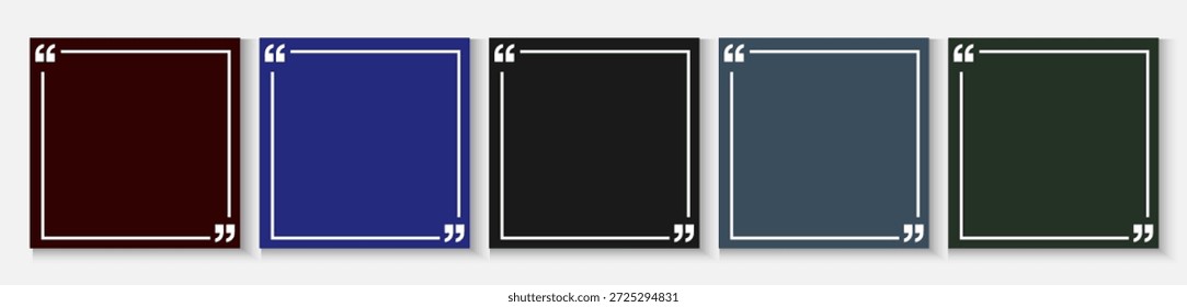 Cita moderna Social Post o Plantilla cuadrada para cotizaciones. Conjunto de diseño de publicaciones de redes sociales con fondo colorido Abstractas brillante. Ilustración de fondo creativa moderna de las marcas de la cita