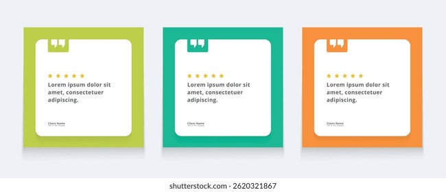 Modern quote square banner template. Testimonial template design. Usable for social media post, card, and web ad