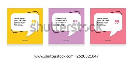 Modern quote square banner template. Testimonial template design. Usable for social media post, card, and web ad