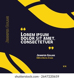 Diseño moderno de la Plantilla de la cita con las Formas amarillas Abstractas y el fondo oscuro
