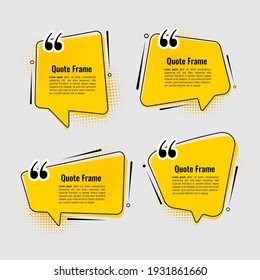 Modern quotes frame set template. abstract vector banners. 