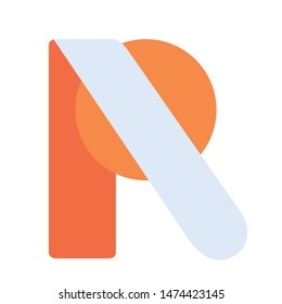 Modern R character logo design emblem