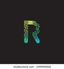 Modern R Initial letter alphabet font logo vector design